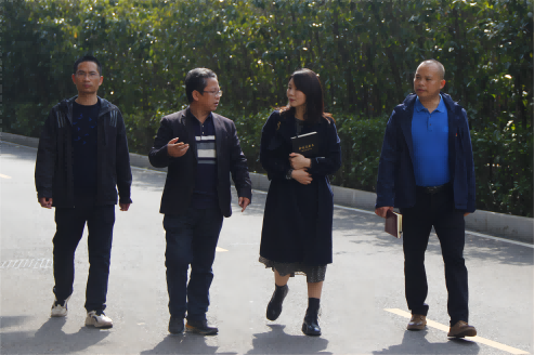 芦淞区董家塅片区管委会副主任曾超群一行来心博官方网站_XINBO(中国)调研产教融合工作